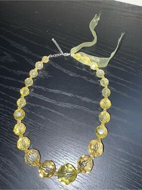 Yellow Crystal Bead Necklace - Women's Jewelry